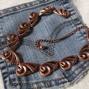 Signed RENOIR Copper Wing Link MCM Necklace